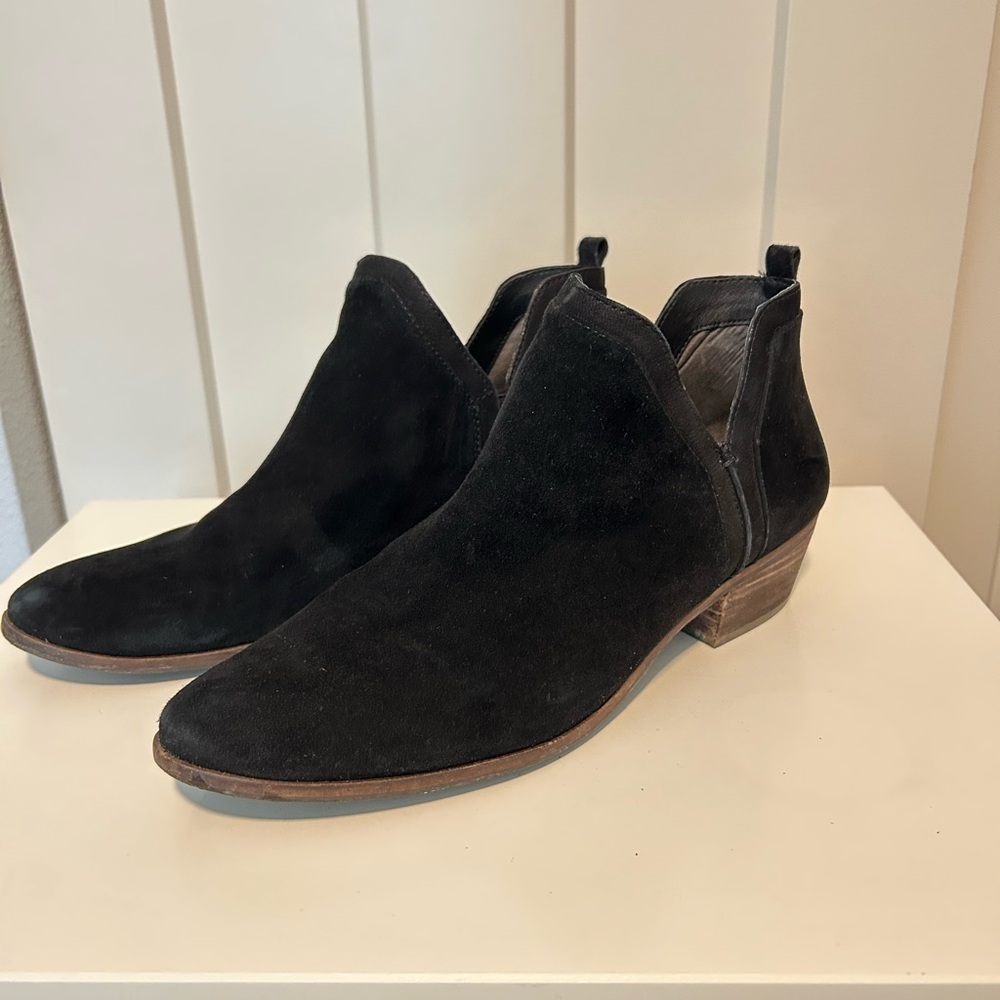 Sam Edelman Black Ankle Booties with Suede Finish